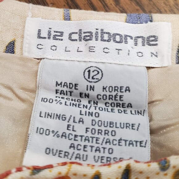 Liz Claiborne Collection Faux Wrap Linen Skirt Size 12 - Picture 5 of 9